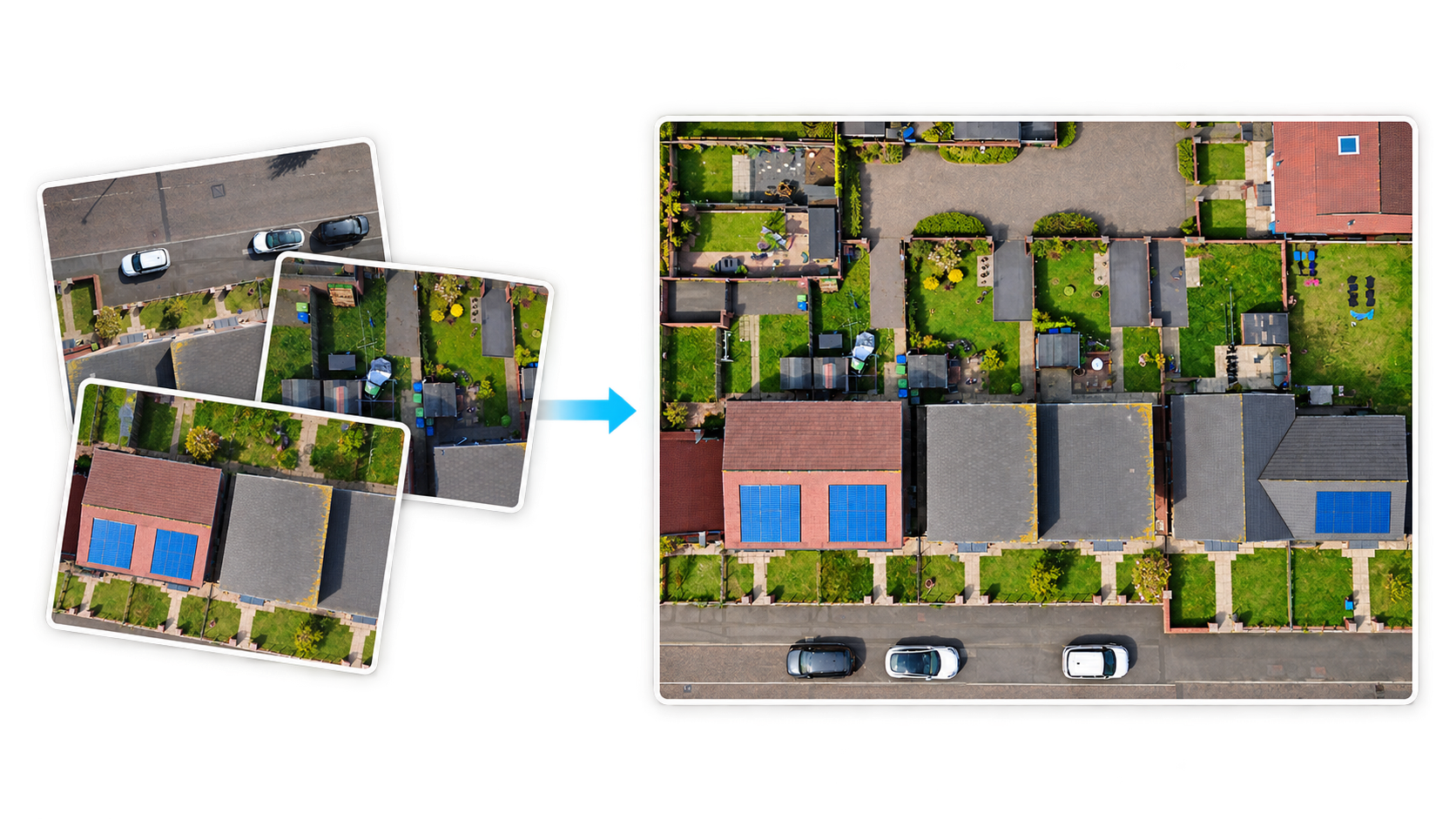 UAV imagery assembled into an orthophoto